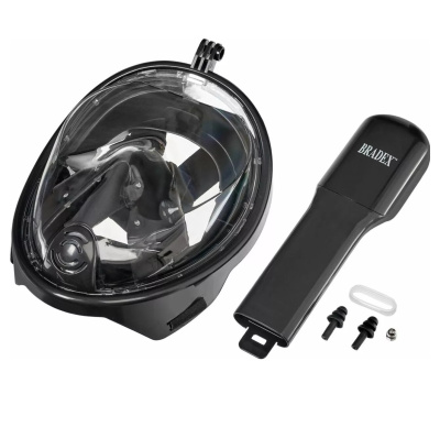 Маска для плавания и снорклинга с креплением для экшн-камеры, черная, L,XL