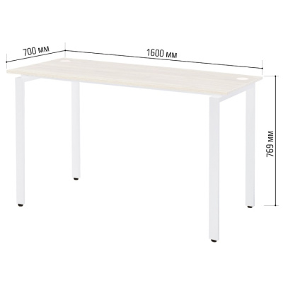 Стол письменный Сиэтл ДТ-5 160х70 дуб белый металл белый 