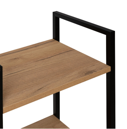 Стеллаж Leset Стилвуд 14 узкий 4 полки черный дуб крафт золотой 