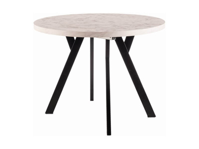 Стол обеденный SIGNAL MEDAN раскладной эффект белого мрамора черный 