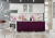 Кухонный гарнитур SV-мебель Волна (2,6 м) 720 Белый глянец/Баклажан/Корпус белый 