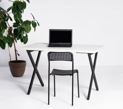 Стол Хьюстон 160х80 дуб белый металл черный 