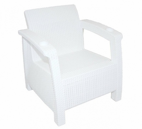 Кресло садовое Ротанг 73x70x79 см без подушек белое