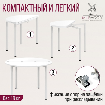 Стол-консоль Далис 3 белый шагрень металл белый 