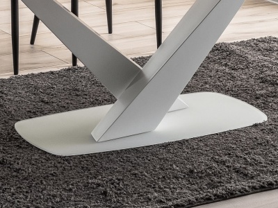 Стол обеденный SIGNAL CASSINO II Ceramic 160 графит мрамор белый 