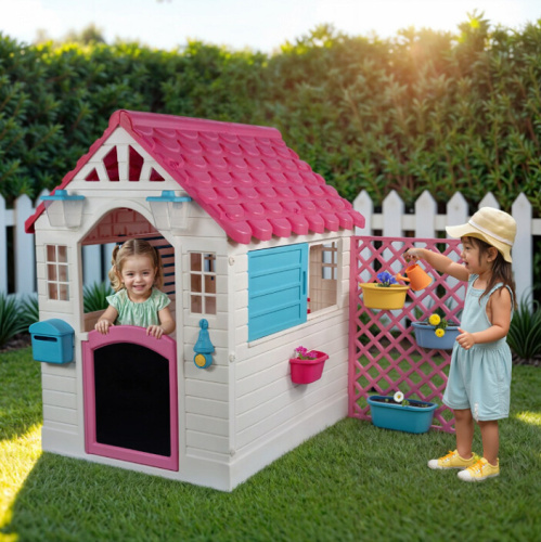 Домик для детской площадки Dolu Garden Play house 2578 розовый