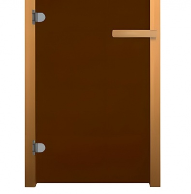 Дверь для бани стеклянная бронза матовая 190х70 (8мм 3 петли 716 CR) ОЛЬХА