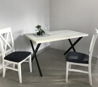 Стол Хьюстон 160х80 дуб белый металл черный 