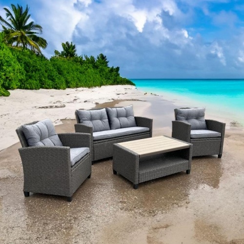 Плетеный комплект с диваном AFM-804G Dark Grey