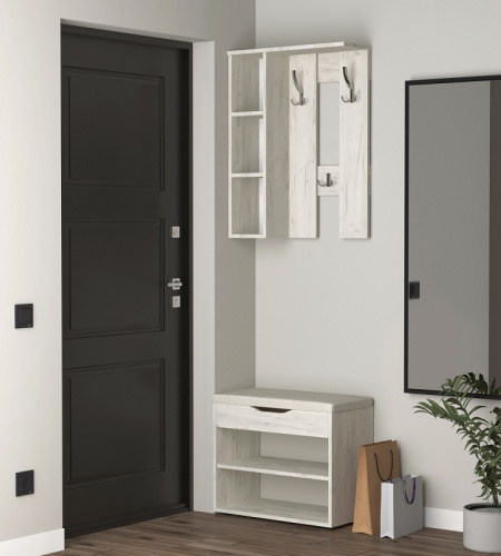 Вешалка настенная Артём-Мебель СН-100.44 дуб крафт белый 