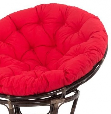 23/01 IND Кресло Папасан темно-коричневый подушка красная 