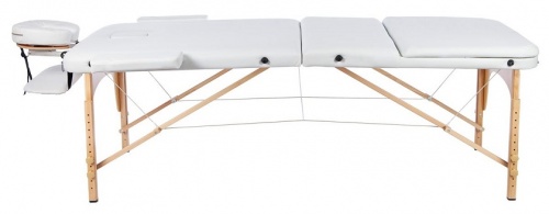 Массажный стол 70 см складной 3-с деревянный белый