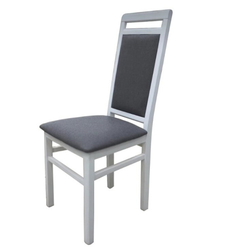 Стул GRAND МДК-191 Эмаль белая Серый микровелюр 