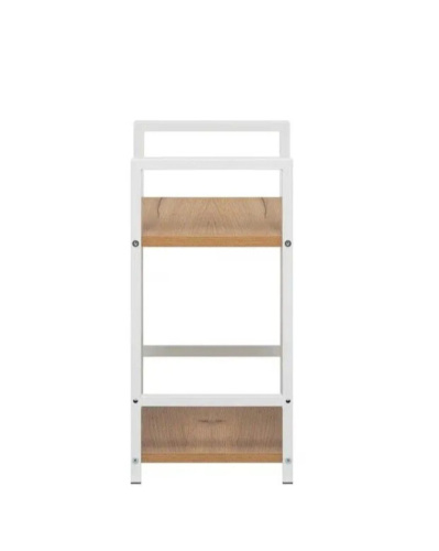 Стеллаж Leset Стилвуд 12 узкий 2 полки белый дуб крафт золотой 