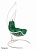 Подвесное кресло Полумесяц белый подушка зеленый