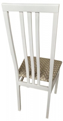 Стул МДК-82 Эмаль белая Жаккард Лорд светлый 