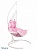 Подвесное кресло Полумесяц белый подушка розовый
