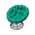 Кресло Papasan черный, цвет подушки зеленый