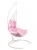 Подвесное кресло Полумесяц белый подушка розовый 