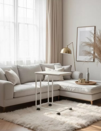 Стол приставной МеталлАрт М007 белый мрамор белый 