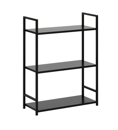 Стеллаж Leset Стилвуд 23 широкий 3 полки черный 