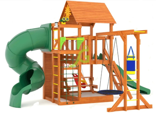 Детская площадка IgraGrad Крафт Pro 4 с трубой мод.2