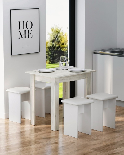 Стол обеденный Афина СН-130.10 дуб крафт белый 