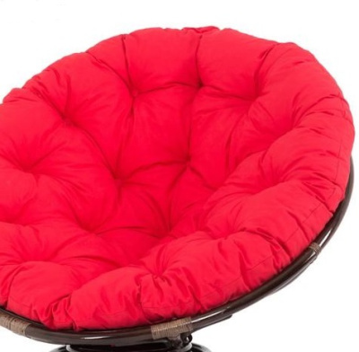 23/01В IND Кресло Папасан темно-коричневый подушка красная 