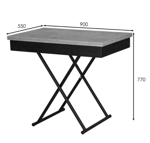Стол трансформер Лерон ателье светлое черный 