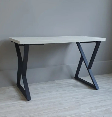 Стол Дели 130х80 дуб белый металл черный 