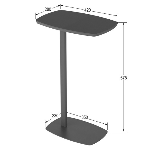 Стол придиванный Дей графит 