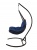 Подвесное кресло Полумесяц черный подушка синий 