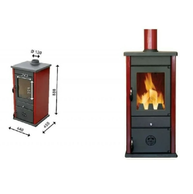 Печь-камин MBS VESTA ECO DARK RED