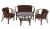 IND Комплект Багама 1 с диваном овальный стол орех матовый подушка коричневая 