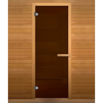 Дверь для бани стекло Бронза 190х70 (6мм, 2 петли 716 CR) (ОСИНА) НОВАЯ