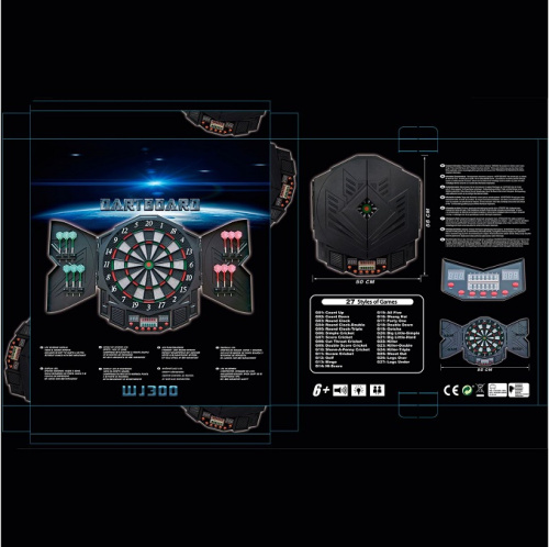 Электронный дартс DFC DARKBOARD 12 дротиков