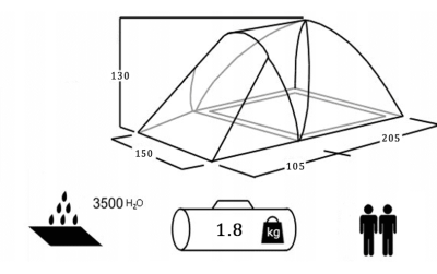 Палатка туристическая ACAMPER FURAN 4 PRO