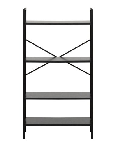 Стеллаж Leset Стилвуд 24 широкий 4 полки черный 
