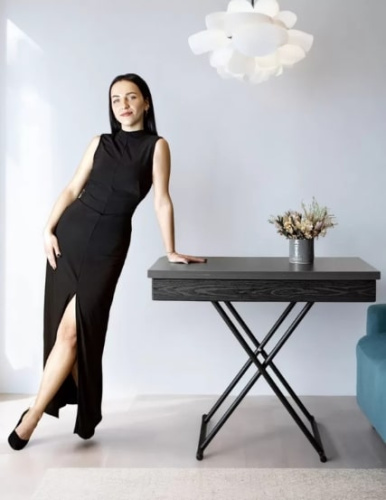 Стол трансформер Лерон графит темный черный 