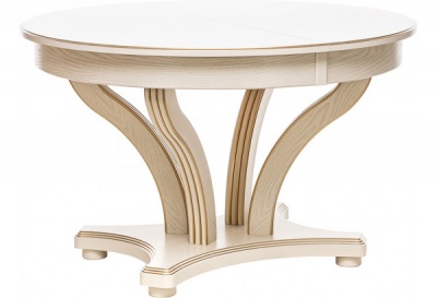 Стол раздвижной Leset Ромео 1Р Слоновая кость 1013 с золотой патиной 