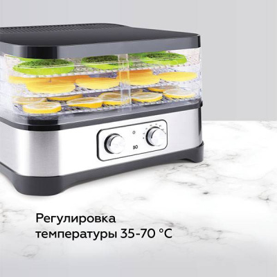 Сушилка для овощей и фруктов BQ FD1000 черный сталь
