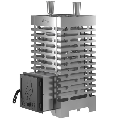 Печь для бани ASTON 20 INOX (ИНОКС) с баком на трубе 50л (AISI 439)