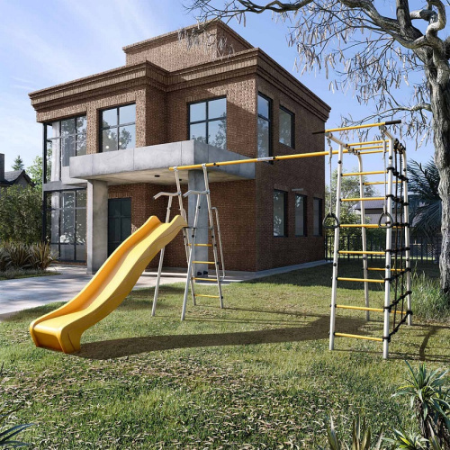 Дачный комплекс Богатырь Плюс 2 MAX без качелей Romana 103.12.07 серый жёлтый