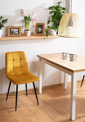 Стол обеденный SIGNAL ADAM 100 дуб ланселот/белый мат 