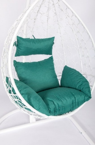 Подвесное кресло Скай 01 белый подушка зеленый 