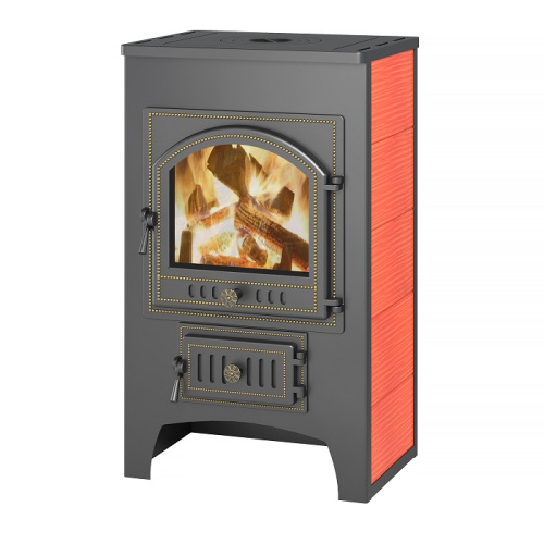Печь-Камин ВЕЗУВИЙ ПК-01 (205) с плитой красный