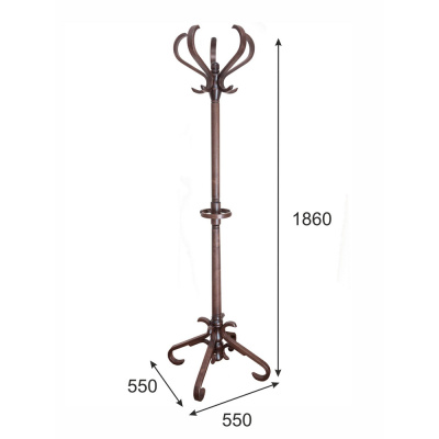 Вешалка напольная В 10Н темно-коричневый 