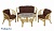 IND Комплект Багама 1 с диваном овальный стол мед подушка коричневая
