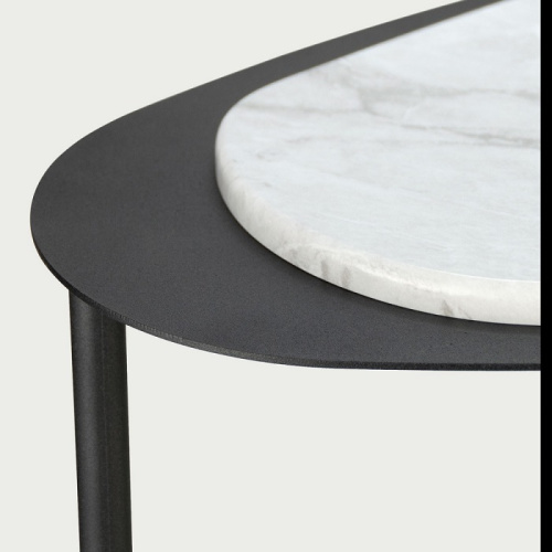 Стол журнальный МеталлАрт М036 белый мрамор 