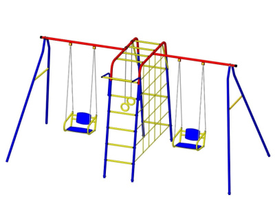 Уличный спортивный комплекс для дачи Пионер дачный Юла ЦК-2М плюс с сеткой